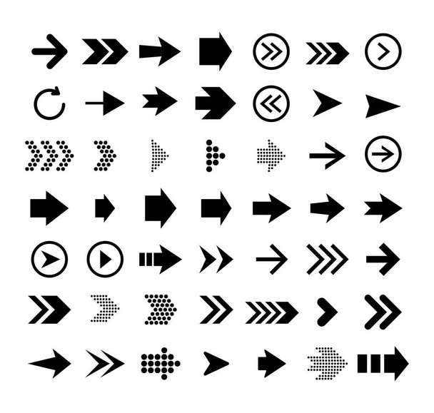 Arrows. Arrow direction signs. Set up pointer buttons. Vector collection - Вектор,изображение