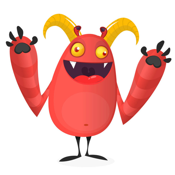 Funny devil character cartoon. Vector illustration - Vector, Imagen