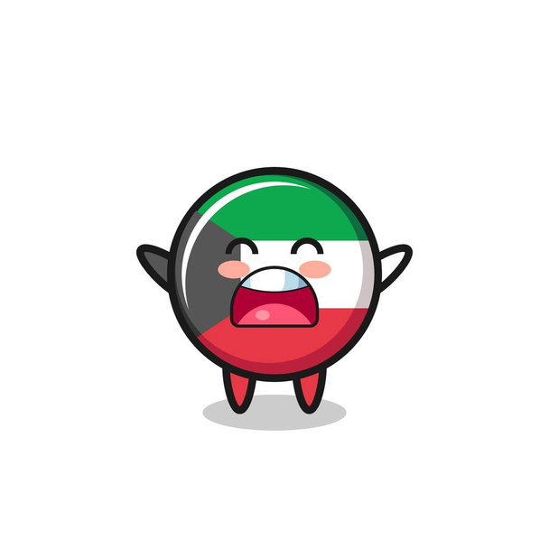 милий талісман прапора Кувейту з виразом позі , милий дизайн
 - Вектор, зображення