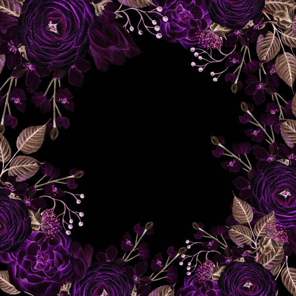Gyönyörű akvarell zökkenőmentes mintát rózsa csípő virágok és levelek. Illusztráció. - Fotó, kép