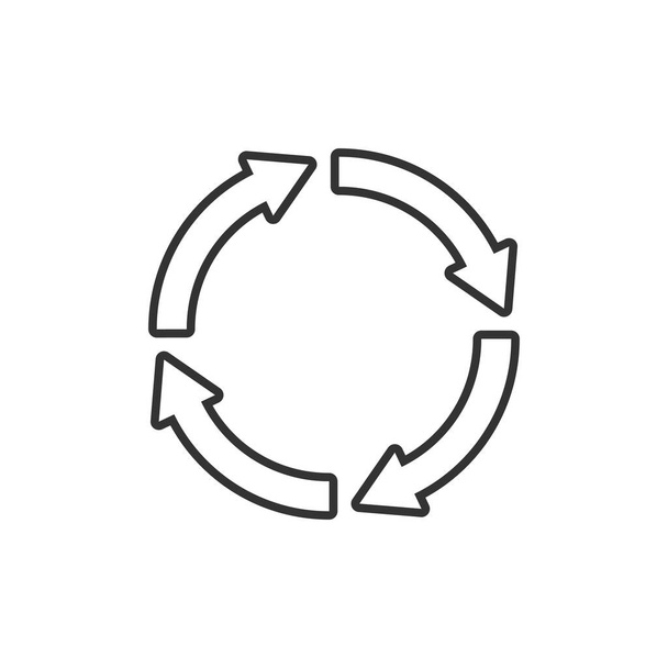 Prullenbak pictogram in platte stijl. Hergebruik vectorillustratie op een witte geïsoleerde achtergrond. Recycling sign business concept. - Vector, afbeelding