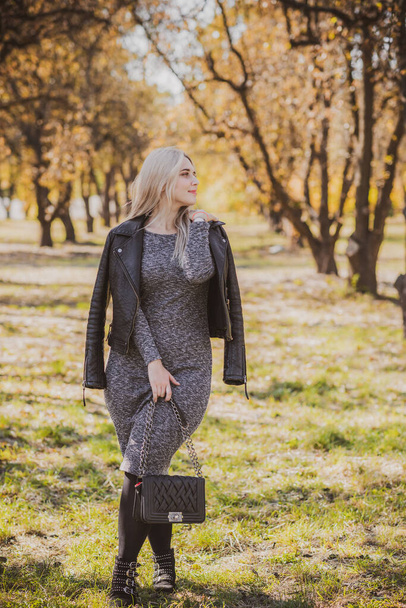 Autumn - fall season, casual style for plus size women's. Fashionable clothes and outfit elements - Fotografie, Obrázek