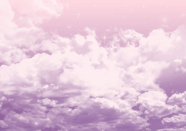 Abstract sugar cotton candy pink clouds background - Vector, Image