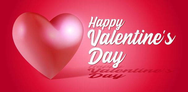 Valentines Day Banner 3D Heart Background. Red, White, Pink. Postcard, Love Message or Greeting Card. Place For Text. Ready For Your Design, Advertising. Vector Illustration. EPS10 - Vector, Image