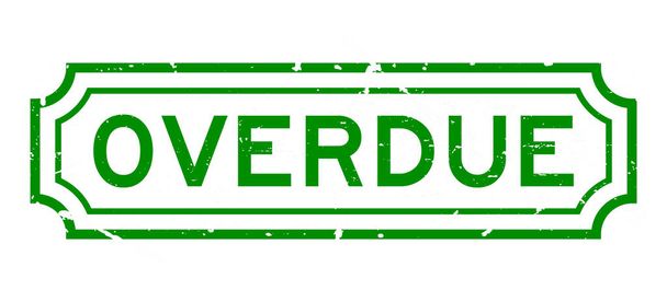 Grunge verde palavra vencida selo de borracha quadrado no fundo branco
 - Vetor, Imagem
