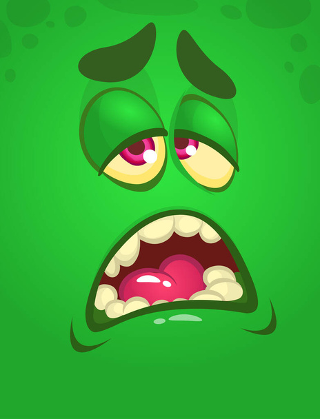 Cool cartoon monster face. Halloween vector illustratio - Вектор,изображение