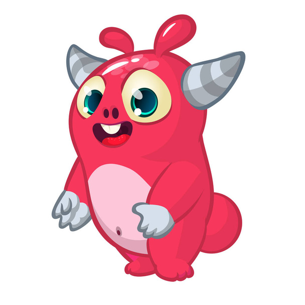 Happy cartoon of baby monster. Vector monster character illustratio - Vector, Image