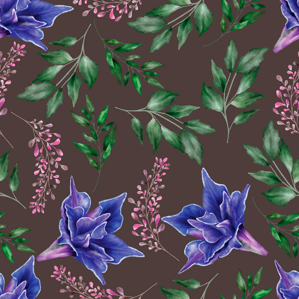 Beautiful floral seamless pattern  - Вектор,изображение