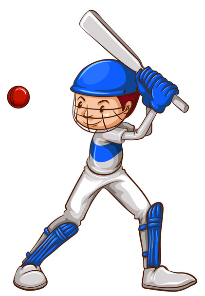 egy vázlatot egy krikett-játékos - Vektor, kép