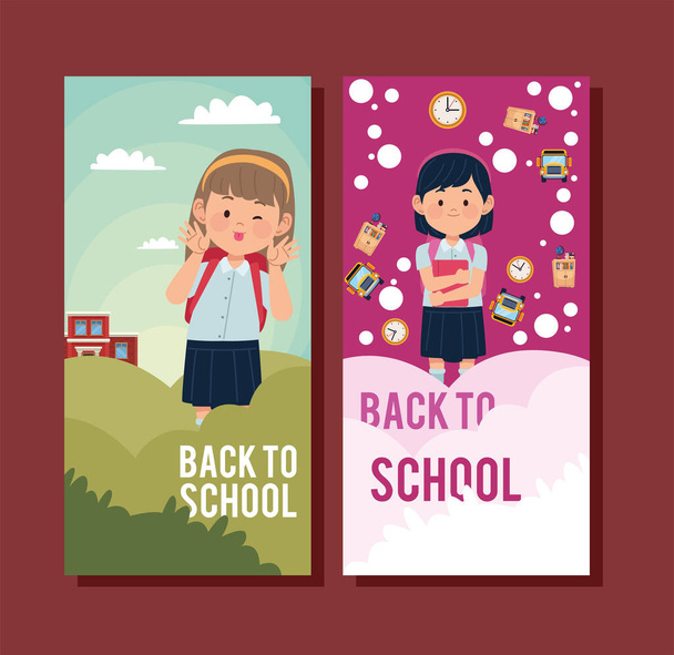 back to school labels - Vector, Image