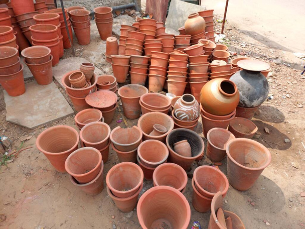 clay pottery, matka,clay crafts,ghada,jaipur,rajasthan - Photo, Image