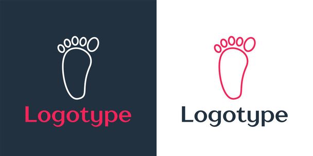 Logotype line Foot massage icon isolated on white background. Logo design template element. Vector. - Vector, Image