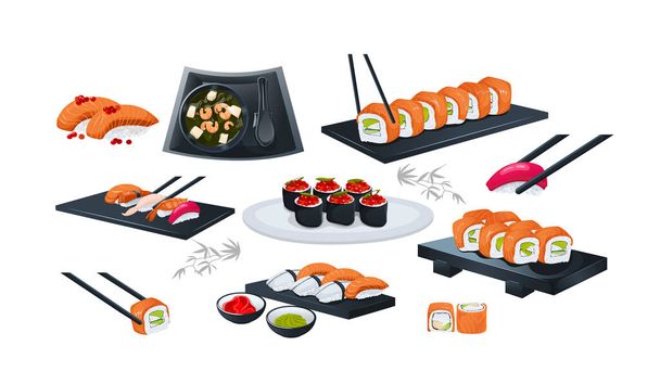 Japanese food set - Vector, Image