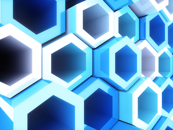 Hexagones de marco azul
 - Foto, imagen
