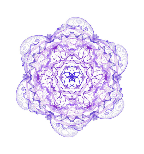 Graceful geometric circular pattern on a white background. - Фото, зображення