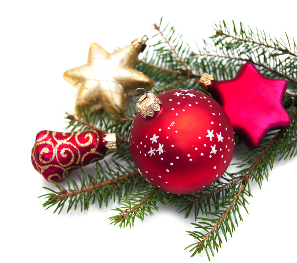 Christmas ornaments on white - Foto, Bild