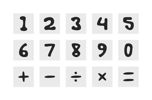 sada čísel, nastavit ikonu matematického symbolu - Vektor, obrázek