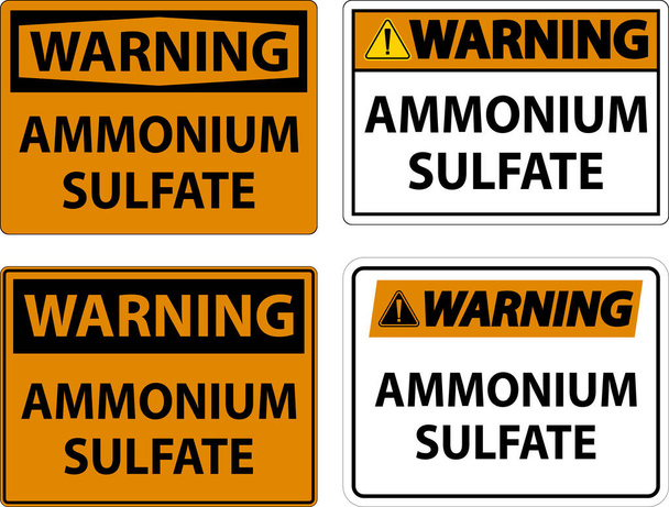 Warnschild für Ammoniumsulfat auf weißem Hintergrund - Vektor, Bild