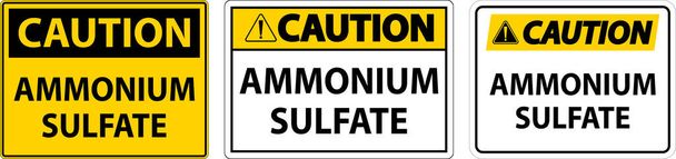 注意事項硫酸アンモニウム記号白の背景にサイン - ベクター画像