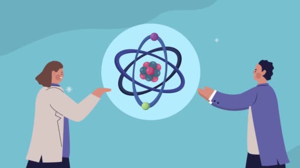 科学者は原子分子の特性を持ち - 映像、動画
