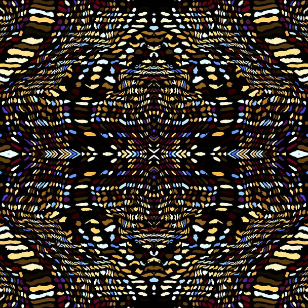 Abstract digital fractal pattern. Seamless tribal ethnic pattern. - Photo, Image