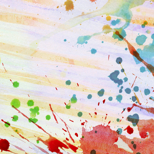Abstract colorful painted watercolor splash and stain - Photo, Image