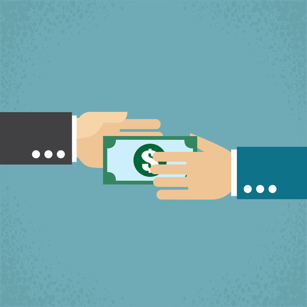 Giving money - Vector, Image