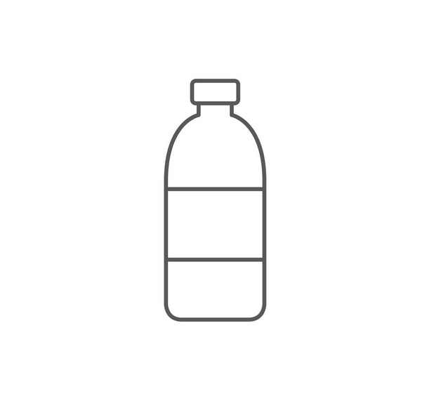 白地に分離されたペットボトルのアイコンの輪郭。ウェブサイト、モバイルアプリ用のボトルアイコン。ベクターイラスト. - ベクター画像