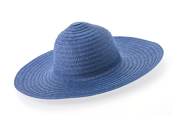 Słomkowy kapelusz izolowany na białym tle - Zdjęcie, obraz