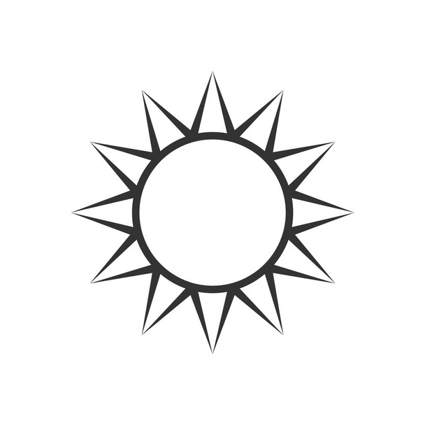 Sun graphic icon. Sun sign isolated on white background. Symbol of summer. Vector illustration - Vector, Imagen