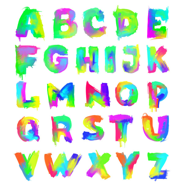 英語のアルファベットを塗装 - ベクター画像