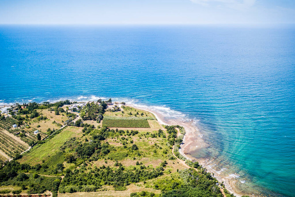 Aerial view of coast near Umag in Croatia, Istria - Zdjęcie, obraz