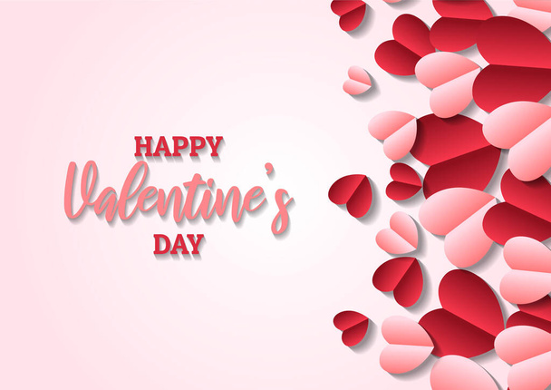 Feliz día de San Valentín fondo marco del corazón. Día de San Valentín borde o marco de diseño - Vector, Imagen