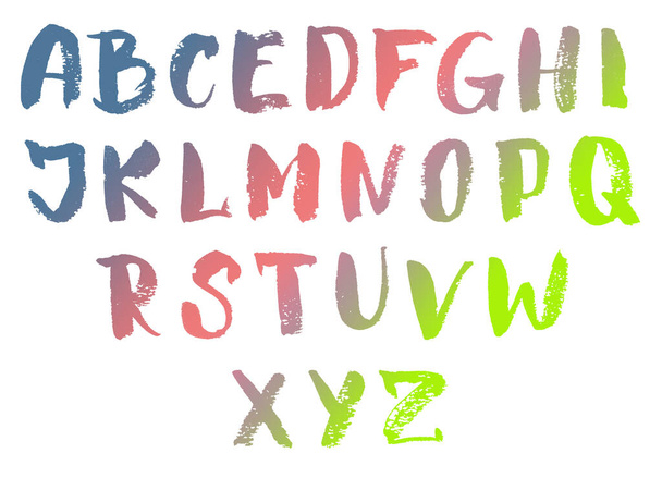 Buchstaben gesetzt, Alphabet im Aquarell-Stil. Monogramm-Initialen perfekt für Einladung, Grußkarte, Logo, Plakat.  - Foto, Bild