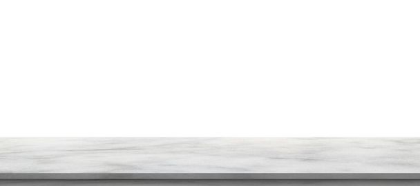 λευκό μαρμάρινο τραπέζι πέτρα απομονώνονται σε λευκό φόντο για την οθόνη του προϊόντος - Φωτογραφία, εικόνα