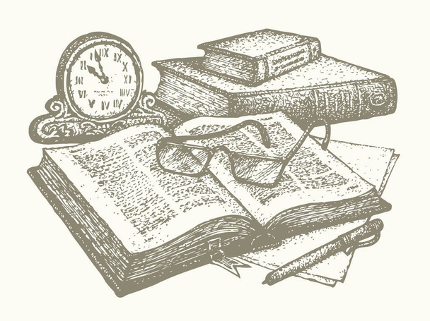 Grunge closeup προβολή ηλικία σκληρό εξώφυλλο ημερολόγιο δεδομένων μυθιστόρημα κατάλογο ιστορία λευκό χώρο φόντο. Περίγραμμα μαύρο μελάνι χέρι επέστησε σημείωμα pad άλμπουμ σημάδι έμβλημα εικονίδιο λογότυπο αρχαία ιστορική τέχνη doodle χαράξει στυλ εκτύπωσης - Διάνυσμα, εικόνα