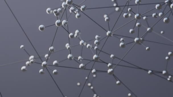 Futuristic metallic molecular structure. Movement of molecules. 3d render - Footage, Video