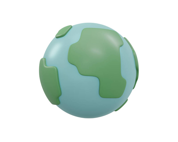 Rendu 3D du symbole de l'icône de la terre. Illustration 3D Render style dessin animé minimal. - Photo, image