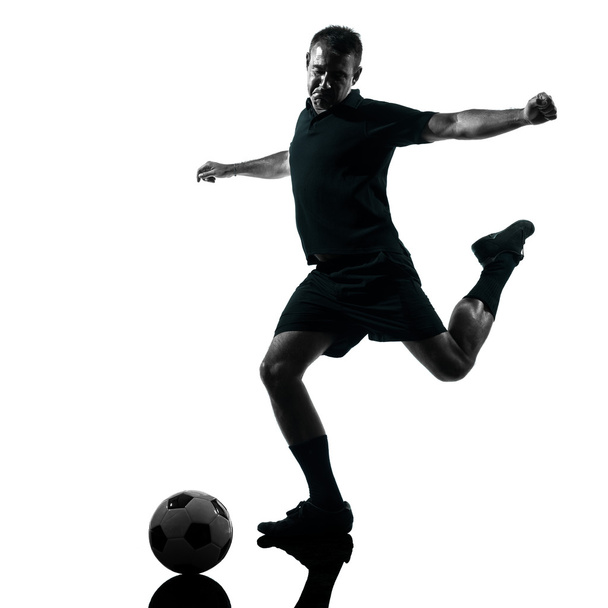 man soccer player silhouette - Foto, afbeelding