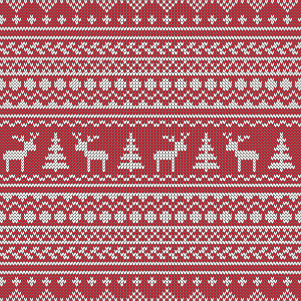 ニットのテクスチャパターン。クリスマスセーターのデザイン。ノルウェーの公正な島のスタイル。シームレスなパターンを編む. - ベクター画像