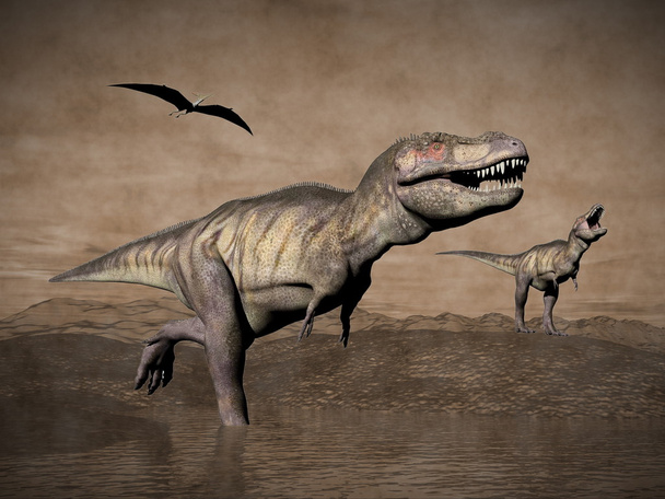 Tyrannosaurus Dinozorların - 3d render - Fotoğraf, Görsel
