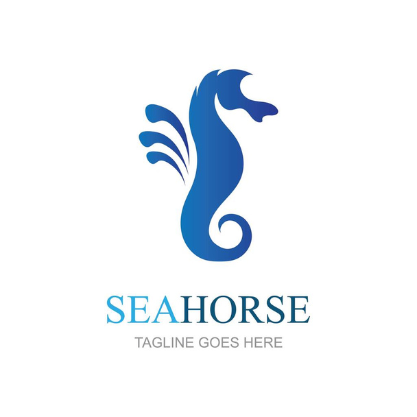 Icono de caballo de mar logotipo y símbolo creativo vector ilustración - Vector, Imagen