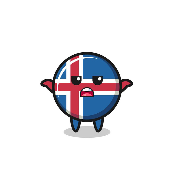 iceland bandeira mascote personagem dizendo Eu não sei, design bonito - Vetor, Imagem
