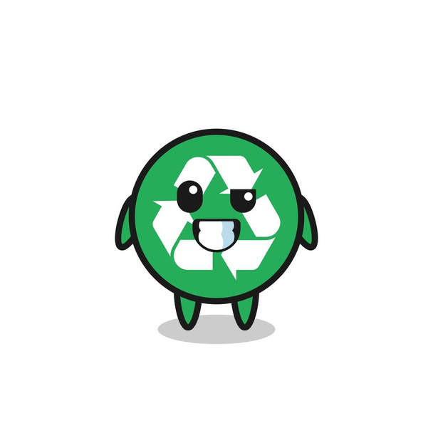 cute recycling mascot with an optimistic face , cute design - Vector, Image