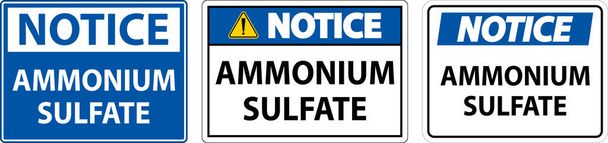 Avis Symbole de sulfate d'ammonium signe sur fond blanc - Vecteur, image