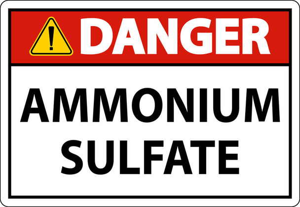 Veszélyes Ammónium-szulfát Szimbólum Jelzés Fehér háttér - Vektor, kép