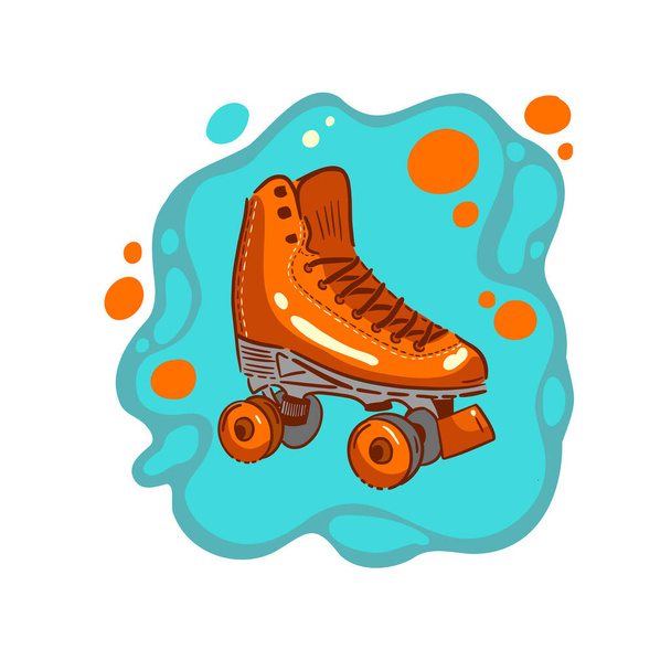 Retro roller skates - vector illustration - Hand drawn - Vector, Image