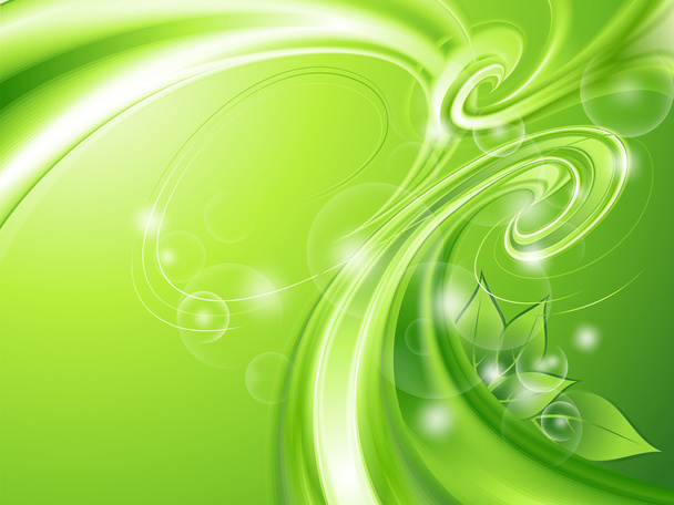 Abstract green background with leaves - Вектор,изображение