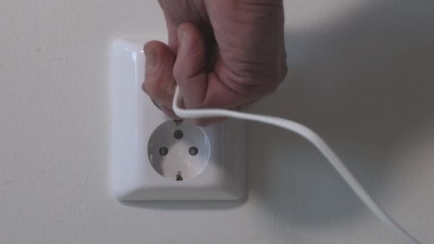 A double European electrical outlet on a wall. - Footage, Video