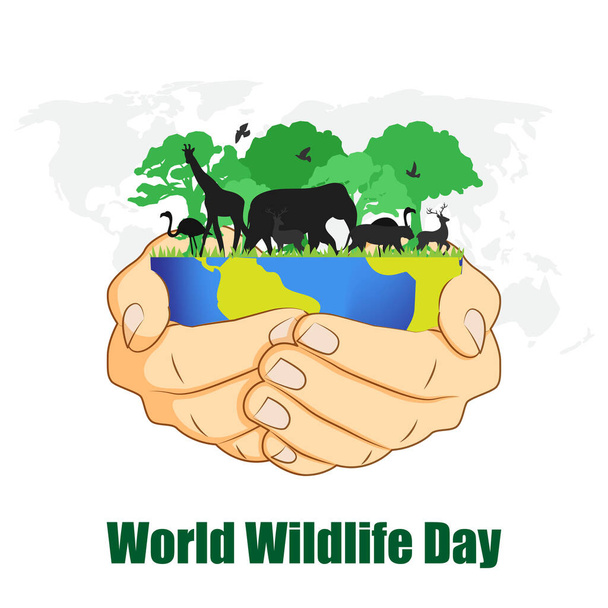 Vector illustration for World Wildlife Day - Vector, Image